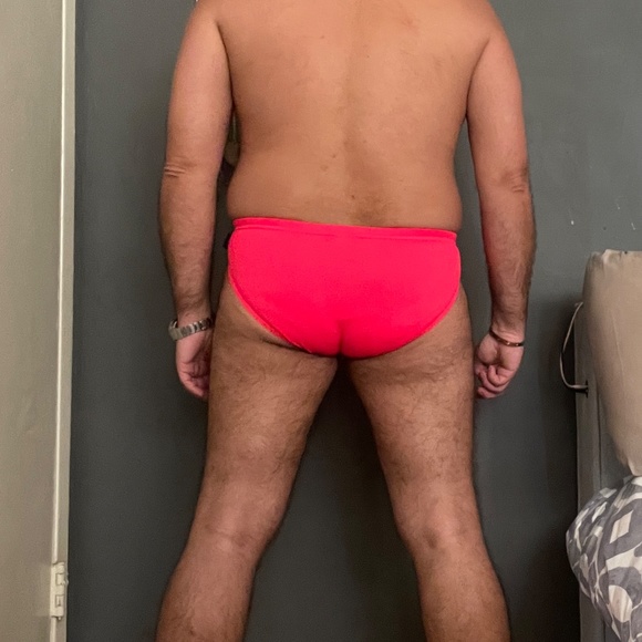 N2N Bodywear MS Monterey Sport Size L Hot Coral Mens Drawstring Bikini Swim Suit - Picture 7 of 16